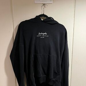 Los-angeles-apparel Men's Black and Navy Hoodie